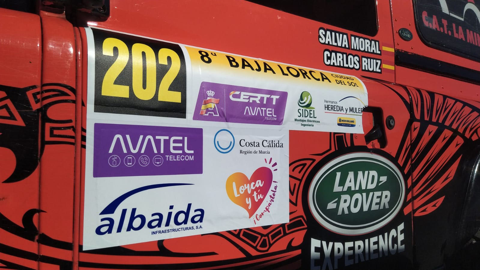 Dorsal del equipo La Mina Competición en la Baja Lorca 2021.
