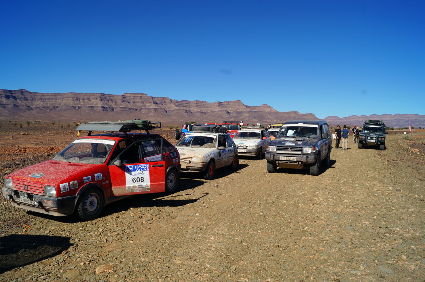 Fin de una de las etapas en el Rally Clásicos del Atlas.