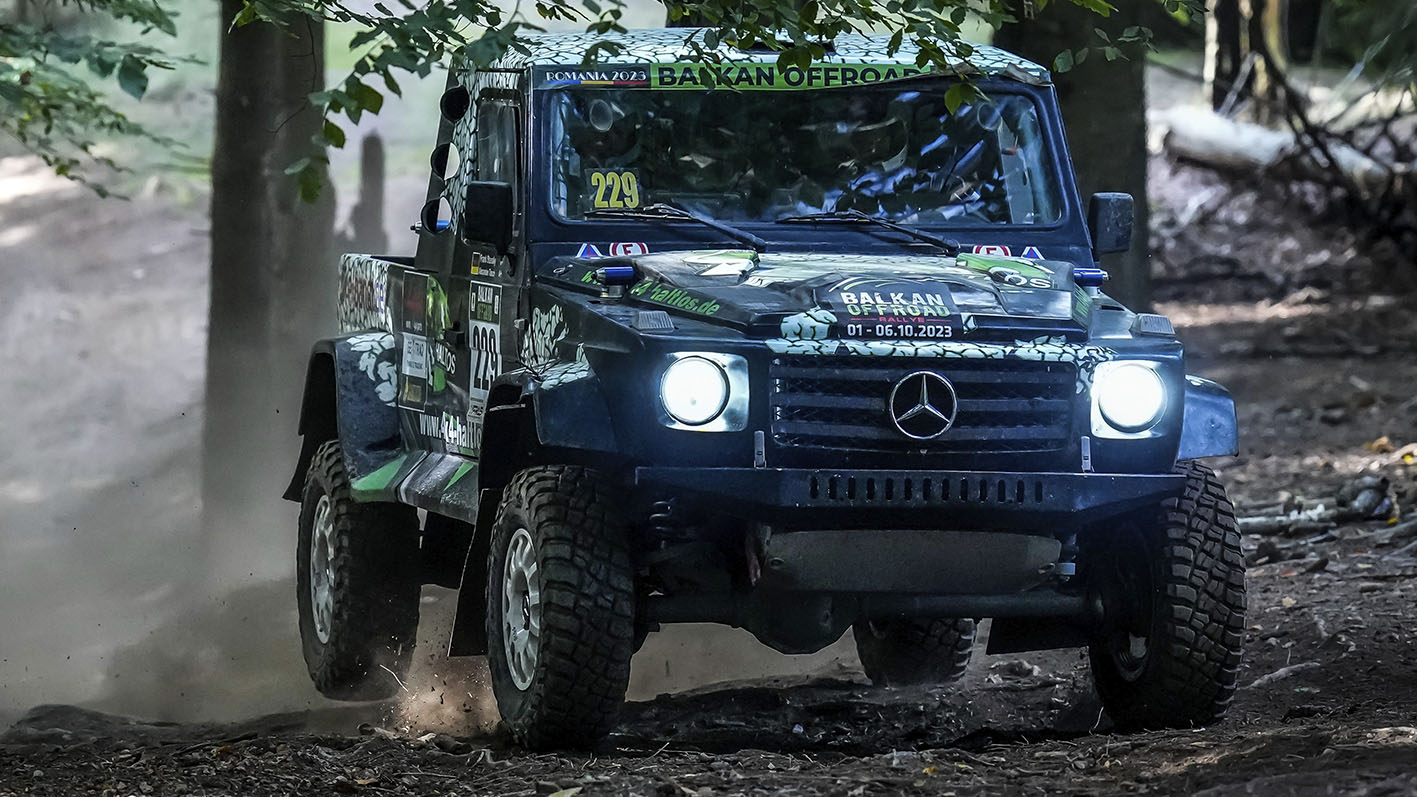 Mercedes G disputando etapa cronometrada Balkan Rally Off Road 2023.