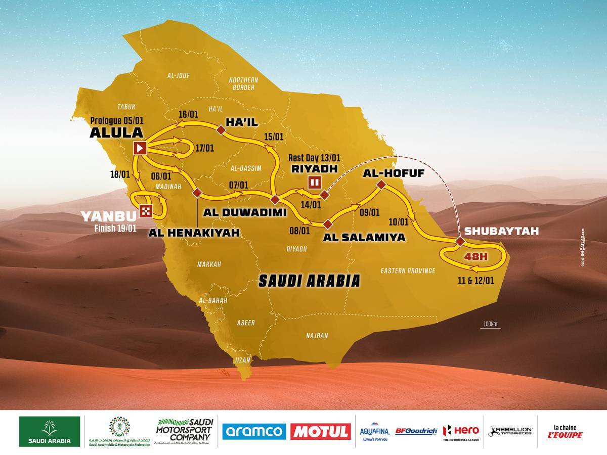 Mapa Recorrido Rally Dakar 2024.